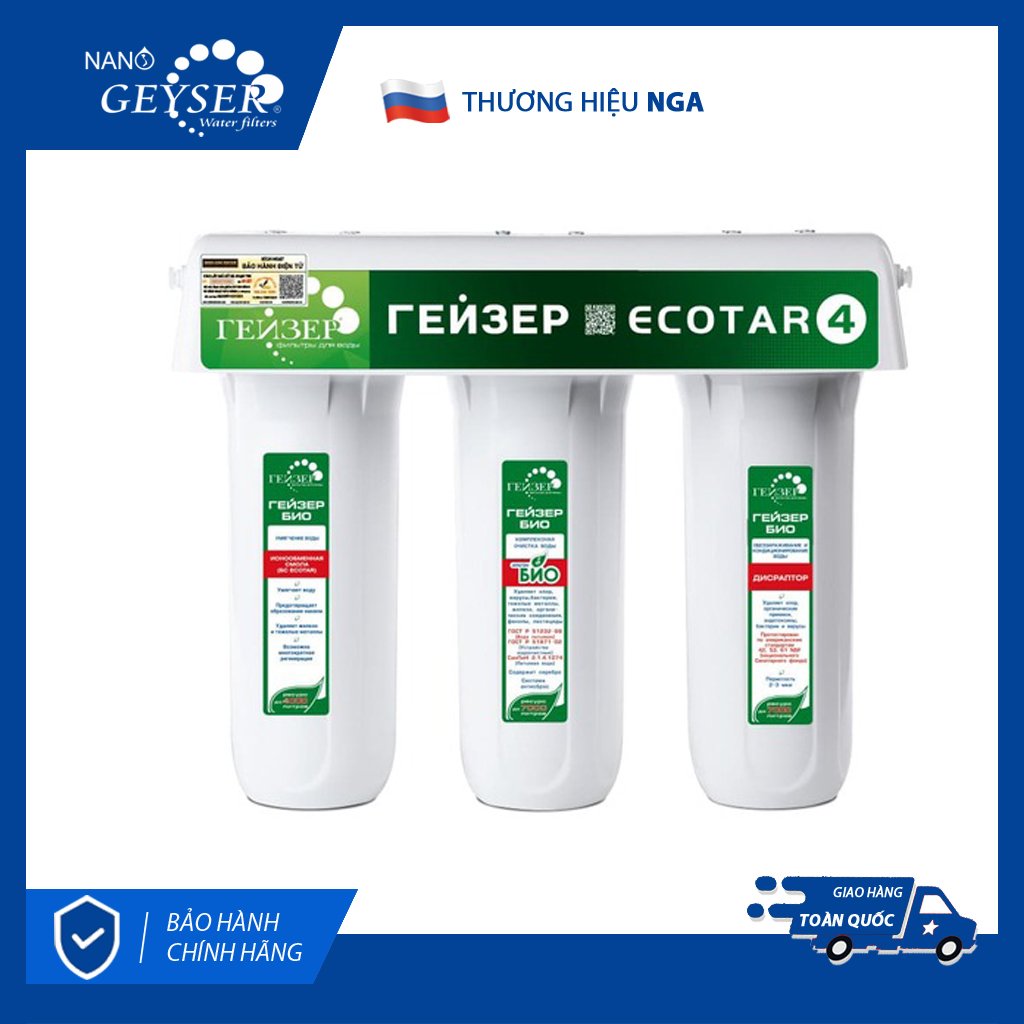 Máy lọc nước Nano Geyser Ecotar 4 – Không Dùng Điện Không Nước Thải